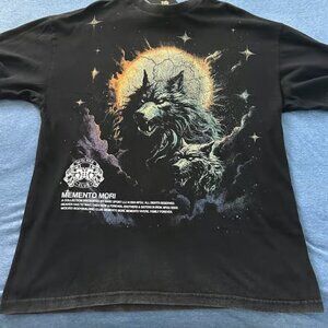 Memento Mori Wolf Graphic Tee | Gothic Wolf T Shirt | Dark Vintage Style